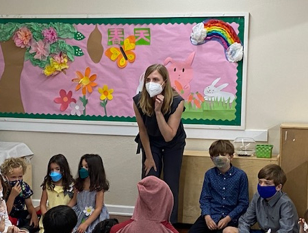 Children in religious education class